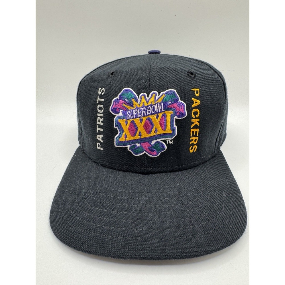 VTG Super Bowl XXXI Packers Patriots New Era Snapback Hat USA Made NFL